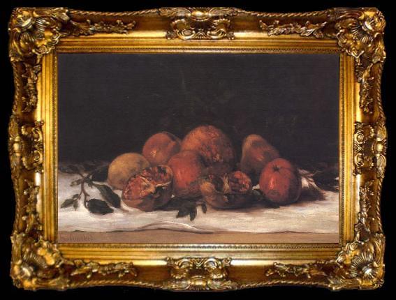 framed  Gustave Courbet Still-life, ta009-2